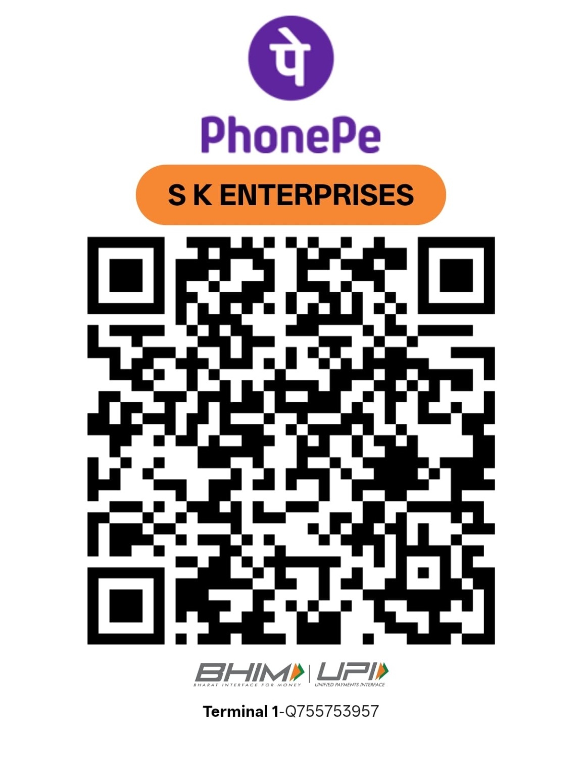 S K ENTERPRISES merchant QR code